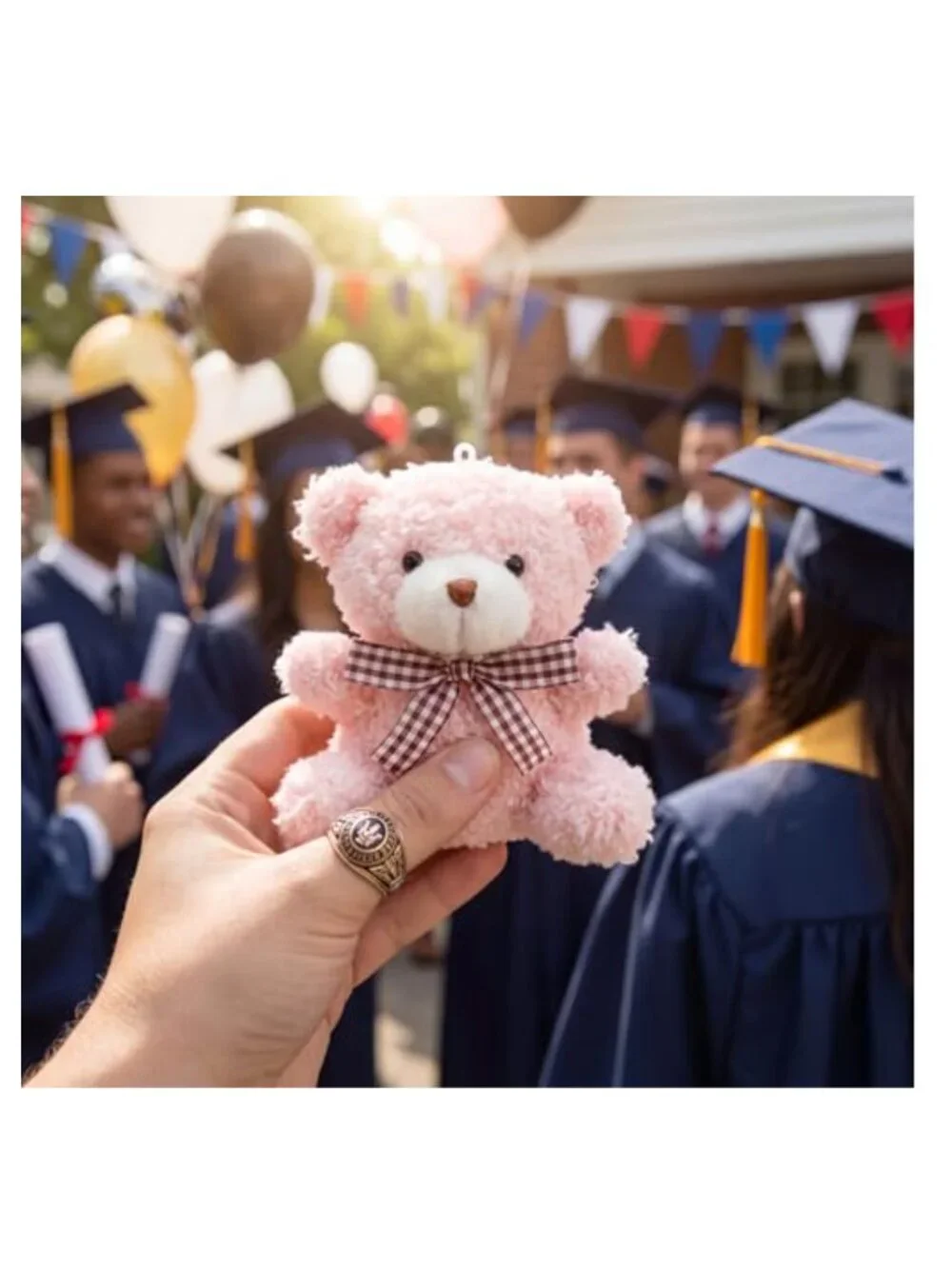 Adorable Bear Plush Keychain Set of 6 Cute Stuffed Bag Charm